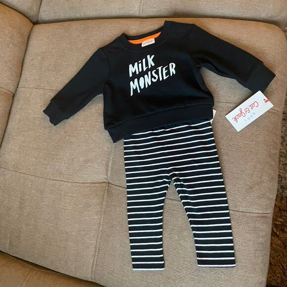Cat & Jack baby Suit pants and top Milk Monster size 0-3 months Kawaii - Picture 4 of 6